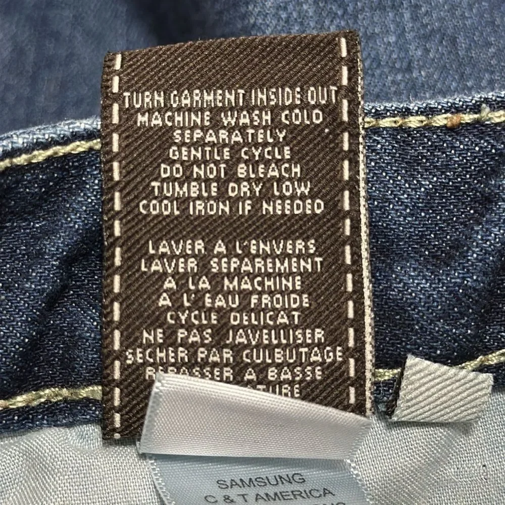 7 For All Mankind Slimmy Straight Leg Jeans Blue Size 12 Preppy Streetwear